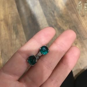 Emerald green studs